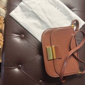 Charles & Keith Brown Crossbody Bag